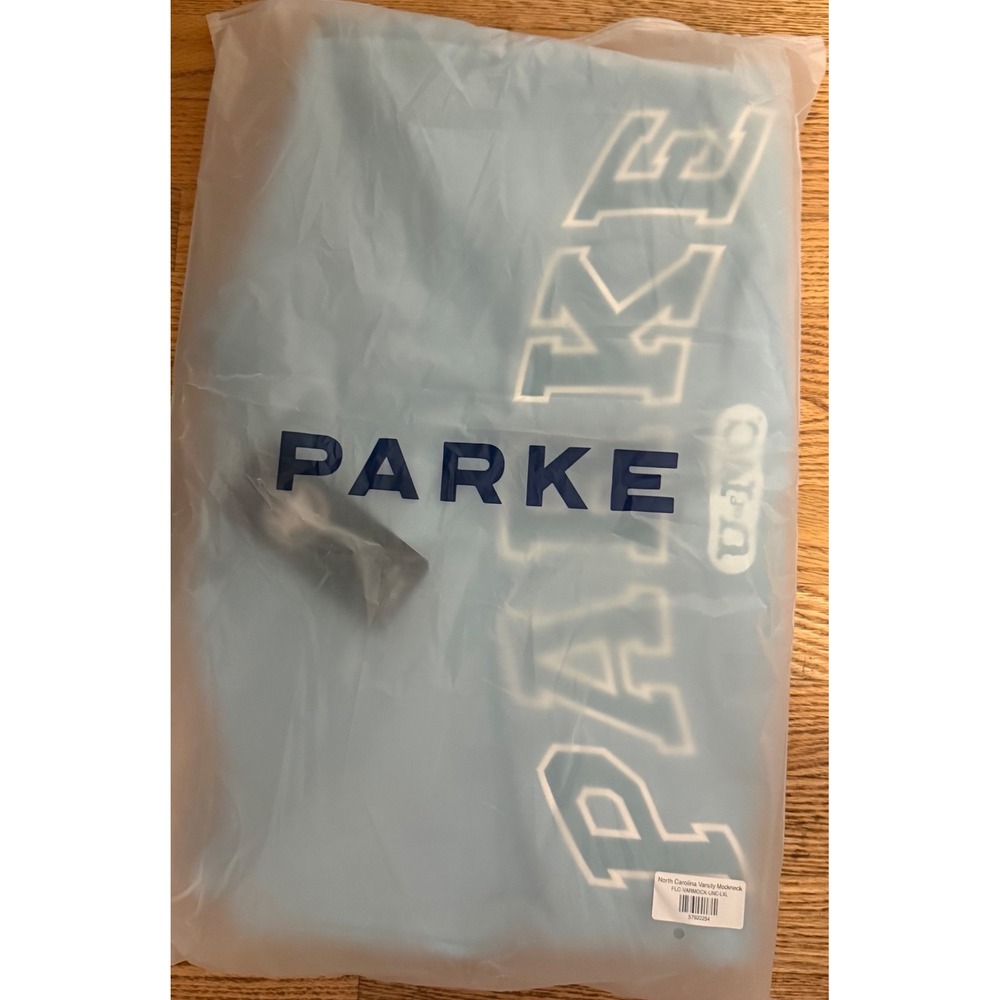 Parke x 47 Fleece Varsity Mockneck N Carolina Tarheels Powder Blue Size L/XL NWT
